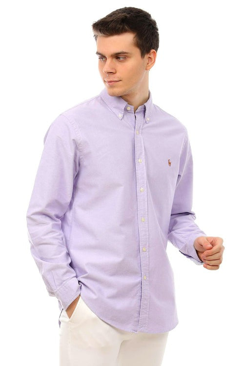 POLO RALPH LAUREN KNIT OXFORD SHIRT | LIGHT PURPLE