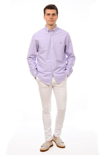 POLO RALPH LAUREN KNIT OXFORD SHIRT | LIGHT PURPLE