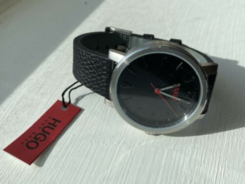 HUGO BOSS Men’s Rase Watch – Black Leather Strap, Luxury Analog Watch