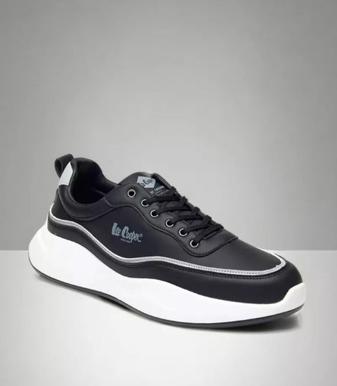 Lee Cooper Mens Textured Sneakers With Lace-Up Closure