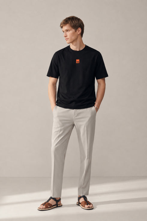 HERMES PARIS T-SHIRT LUXURY MERCERIZED COTTON | BLACK