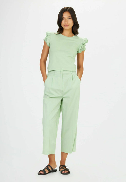 CONBIPEL WITH RUFFLES - BASIC T- SHIRT | LIGHT GREEN