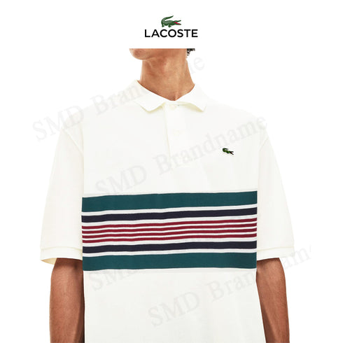 LACOSTE MEN SLIM SHORT SLEEVE EMBROIDERED LOGO SHIRT | WHITE