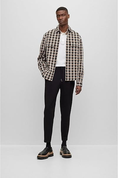 HUGO BOSS – COTTON PIQUÉ REGULAR-FIT POLO SHIRT WITH STRIPED COLLAR | WHITE