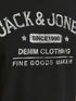 JACK & JONES MEN’S PREMIUM BLACK PRINTED T-SHIRT-CREW NECK