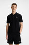 BOSS MEN'S PADDY OPEN 25 ACTIVE PADDY MERCERISED COTTON POLO SHIRT WITH GRID DETAIL | BLACK