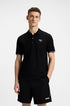 BOSS MEN'S PADDY OPEN 25 ACTIVE PADDY MERCERISED COTTON POLO SHIRT WITH GRID DETAIL | BLACK