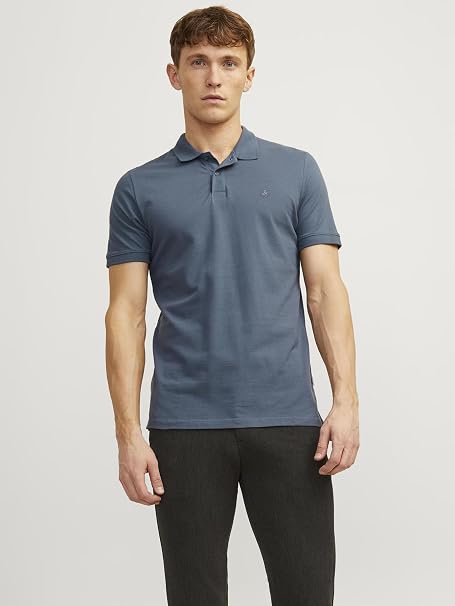 JACK & JONES PLAIN POLO SHIRT | LIGHT GRAY