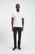 BOSS MEN'S PADDY OPEN 25 ACTIVE PADDY MERCERISED COTTON POLO SHIRT WITH GRID DETAIL | WHITE