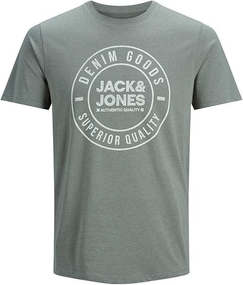 JACK & JONES MEN'S GRAPHIC SLIM FIT CREW NECK T-SHIRT | GREY