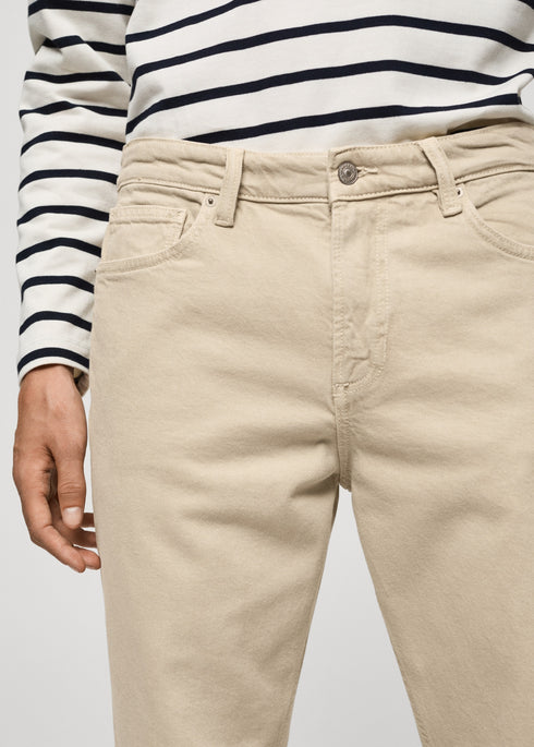 MANGO JEANS BEN TAPERED SLIM FIT | BEIGE