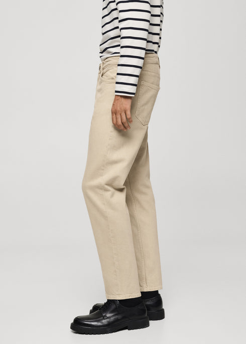 MANGO JEANS BEN TAPERED SLIM FIT | BEIGE