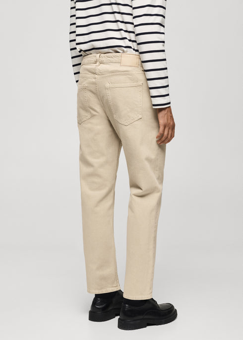 MANGO JEANS BEN TAPERED SLIM FIT | BEIGE