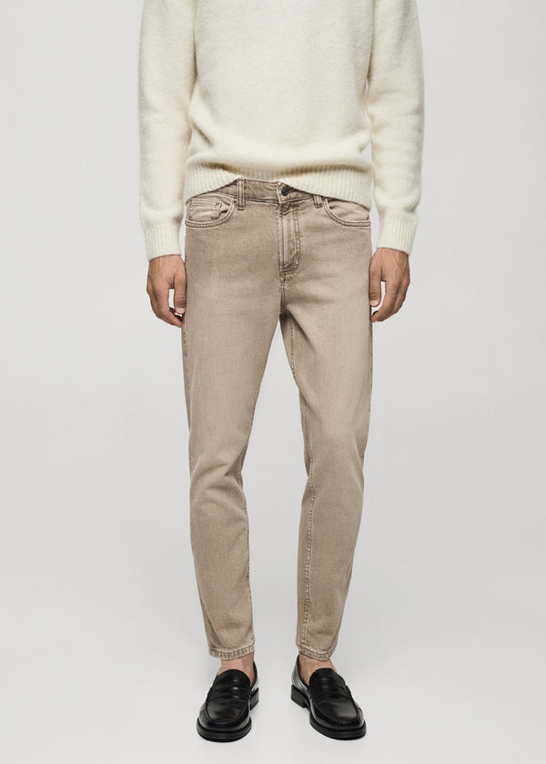 MANGO JEANS SAMMY TAPERED SLIM FIT | SAND