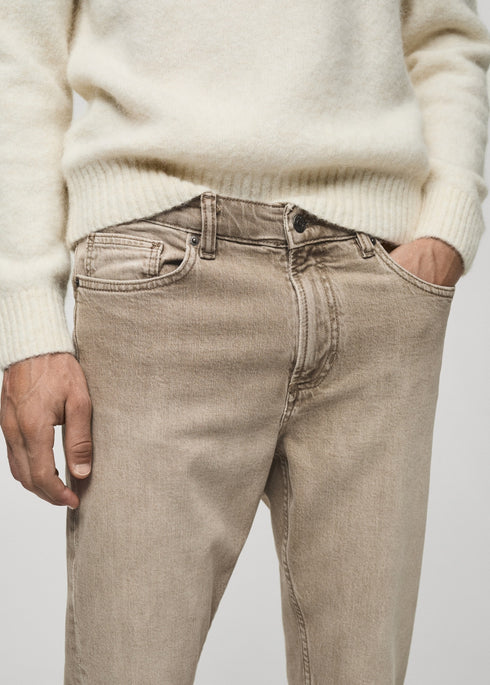 MANGO JEANS SAMMY TAPERED SLIM FIT | SAND