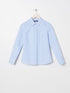 SINSAY CLASSIC SHIRT WOMEN | SKY BLUE / WHITE