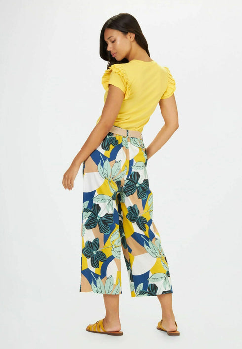 CONBIPEL WITH RUFFLES - BASIC T- SHIRT | YELLOW