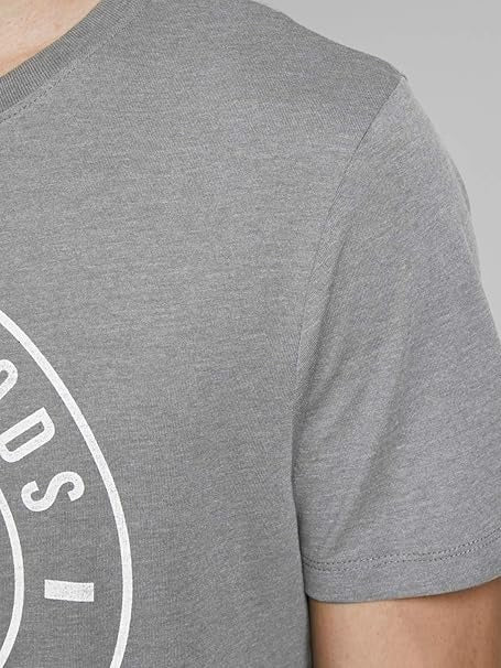 JACK & JONES MEN'S GRAPHIC SLIM FIT CREW NECK T-SHIRT | GREY
