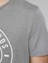 JACK & JONES MEN'S GRAPHIC SLIM FIT CREW NECK T-SHIRT | GREY