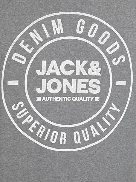 JACK & JONES MEN'S GRAPHIC SLIM FIT CREW NECK T-SHIRT | GREY