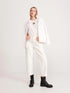 RESERVED T-SHIRT WITH MINIMALIST EMBROIDERY | CREAM / OFF WHITE