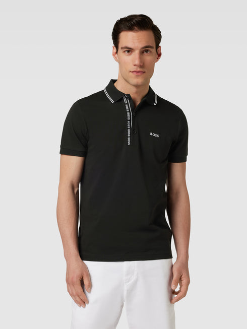HUGO BOSS PAULE 4 PIQUE POLO SHIRT | BLACK