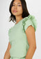 CONBIPEL WITH RUFFLES - BASIC T- SHIRT | LIGHT GREEN
