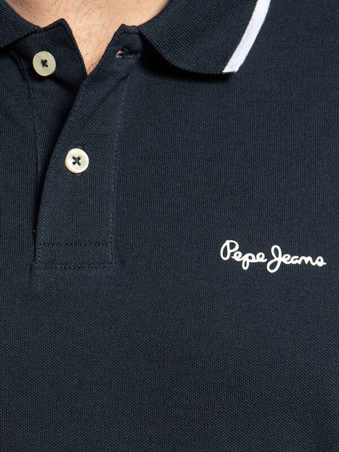 PEPE JEANS LONDON JET COTTON POLO SLIM FIT | NAVY BLUE