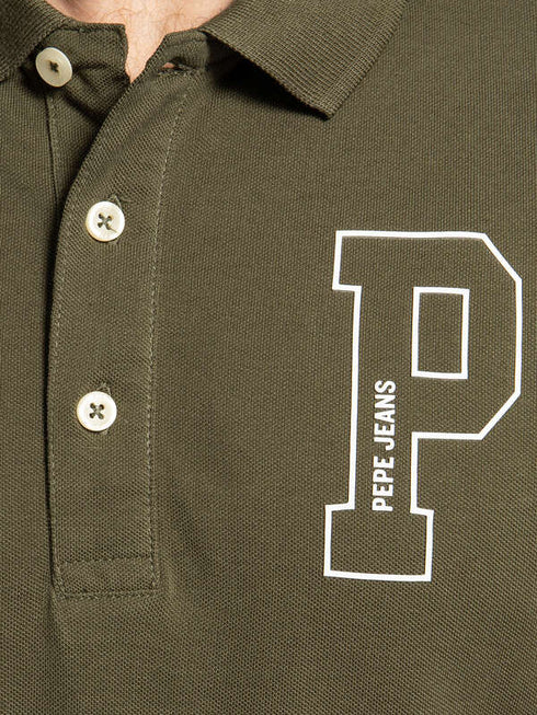 PEPE JEANS LONDON JET COTTON POLO SLIM FIT | DARK GREEN