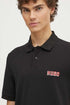 HUGO BOSS COTTON - PIQUE POLO SHIRT WITH LOGO PRINT | BLACK