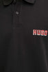 HUGO BOSS COTTON - PIQUE POLO SHIRT WITH LOGO PRINT | BLACK