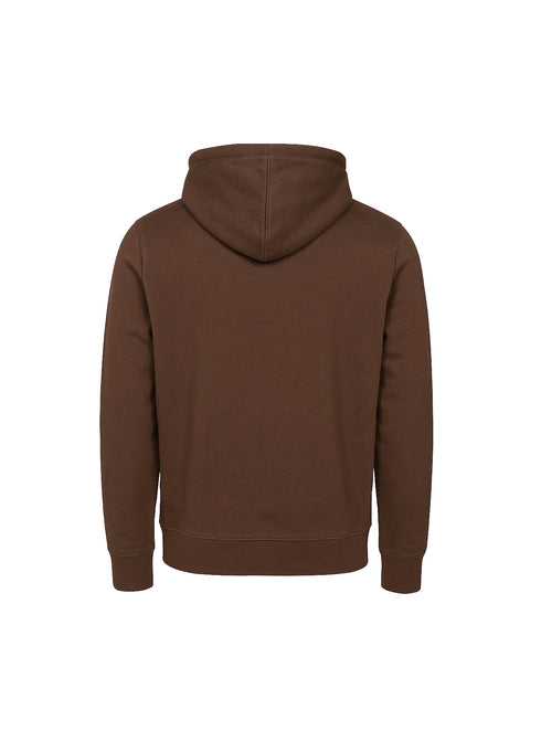 PETROL INDUSTRIES PREMIUM HOODIE RETRO LOGO PULLOVER-BROWN