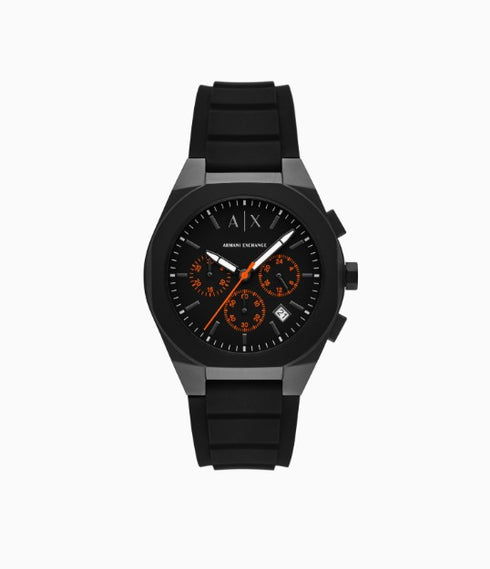 Armani Exchange Sync Chronograph Silicone Watch Black