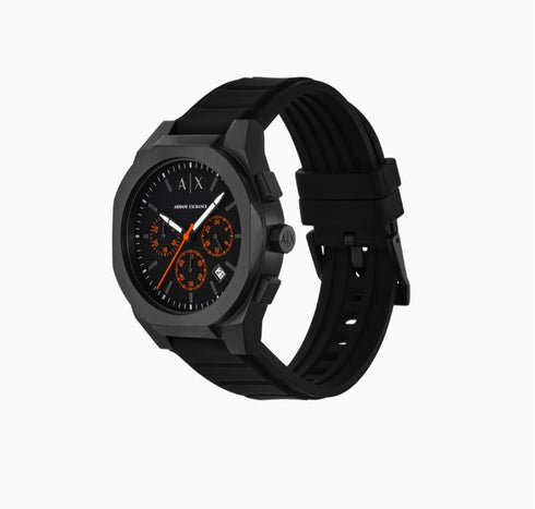Armani Exchange Sync Chronograph Silicone Watch Black