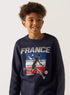 FRANCE SWEATSHIRT WITH VINTAGE FRENCH FLAG SPORTS DESIGN | BLUE