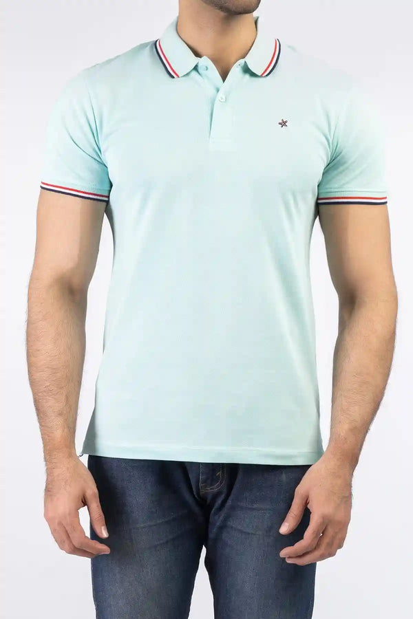CELIO Men's NECETWO Polo Shirt - Light Sea Green, premium polo shirt