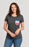 LOCK HEAVEN WOMEN'S SHORT SLEEVE TEE POCKET T-SHIRT | HEATHER GREY