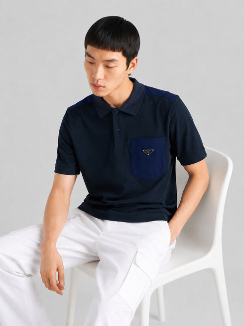 PRADA MEN'S POLO EMBROIDERY LOGO | CHARCOAL DARK GREY