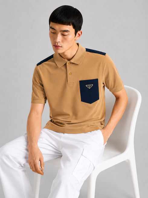 PRADA MEN'S POLO EMBROIDERY LOGO | GOLD