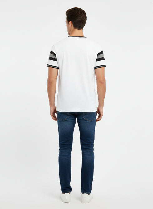 SCOTT JAMES PREMIUM MEN'S V-NECK T-SHIRT | WHITE