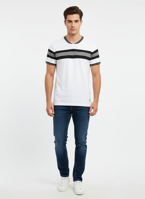 SCOTT JAMES PREMIUM MEN'S V-NECK T-SHIRT | WHITE