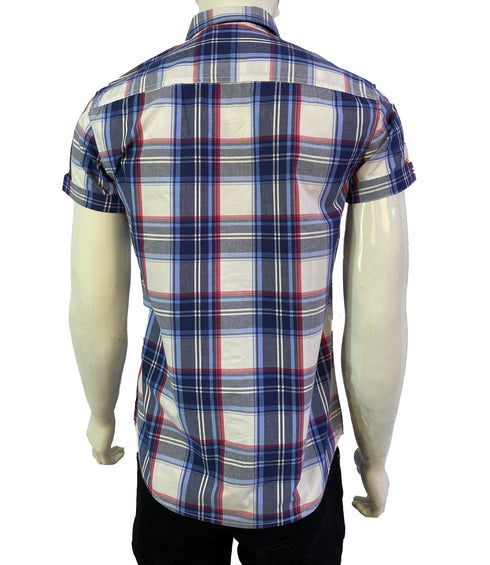 DIESEL JEANS. RIPE APRICOT CHECK SHIRT MEN | BLUE CHECK