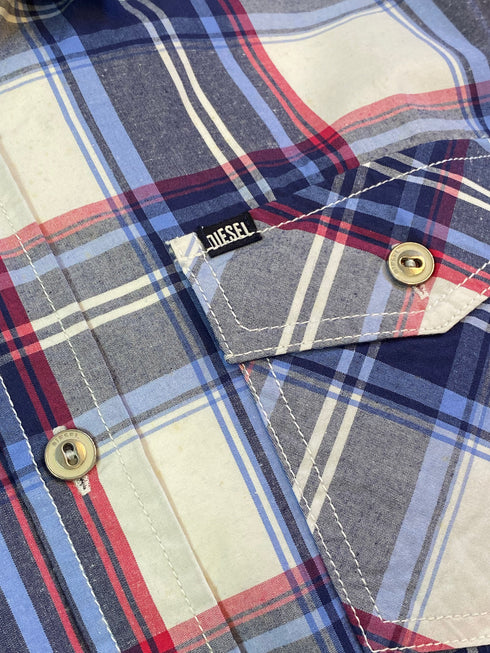 DIESEL JEANS. RIPE APRICOT CHECK SHIRT MEN | BLUE CHECK