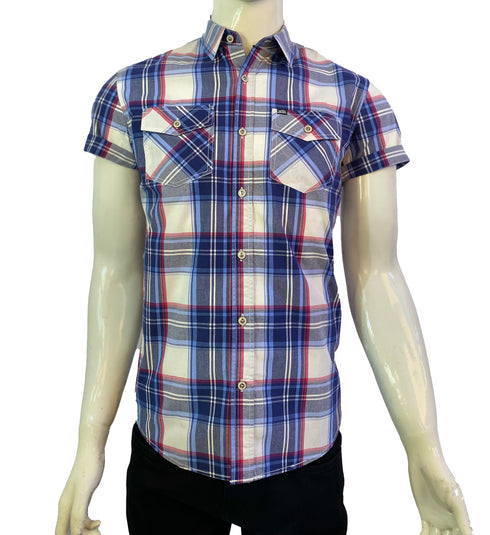 DIESEL JEANS. RIPE APRICOT CHECK SHIRT MEN | BLUE CHECK