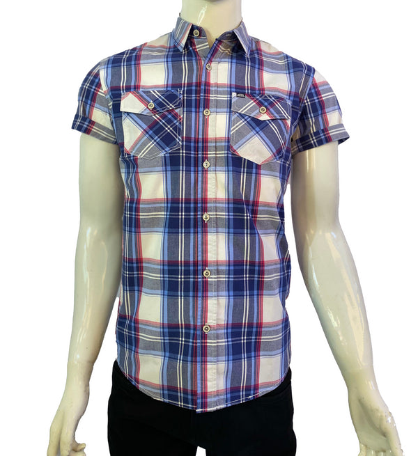 DIESEL JEANS. RIPE APRICOT CHECK SHIRT MEN | BLUE CHECK