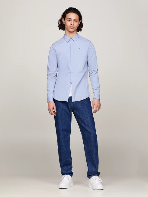 TOMMY HILFIGER - STRETCH SLIM FIT POPLIN SHIRT | SKY BLUE