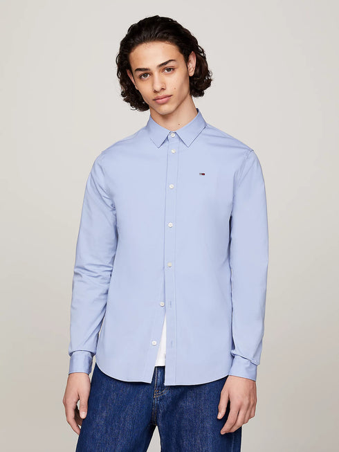 TOMMY HILFIGER - STRETCH SLIM FIT POPLIN SHIRT | SKY BLUE