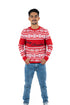 PRODUKT LEO CHRISTMAS KNIT SWEATER BLAZER, RED