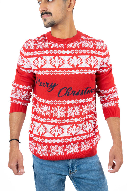 PRODUKT LEO CHRISTMAS KNIT SWEATER BLAZER, RED