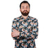 SORBINO-FINE QUALITY-TROPICAL FLORAL PRINT-COTTON SHIRT